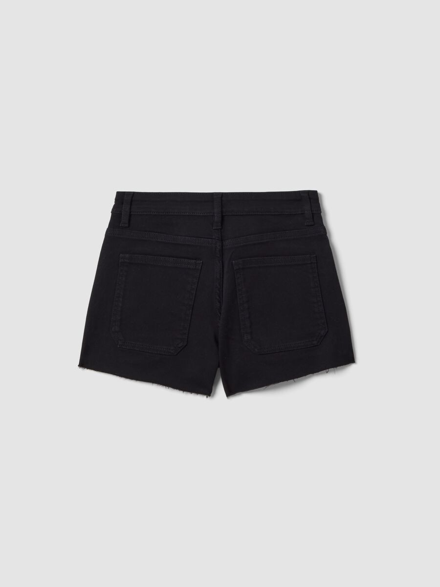 Shorts denim neri in cotone elasticizzato da ragazza slim fit_1