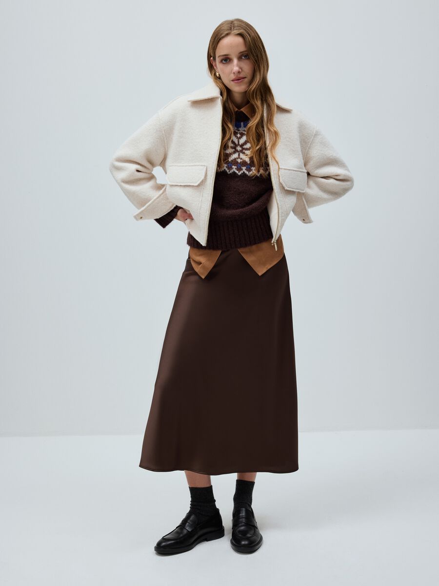 Giacca bianca regular fit con zip_0