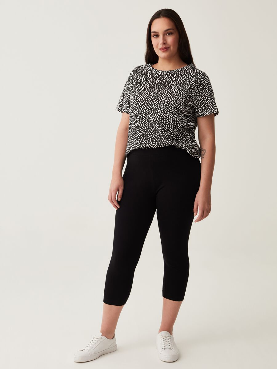 Leggings cropped in cotone stretch Curvy_0