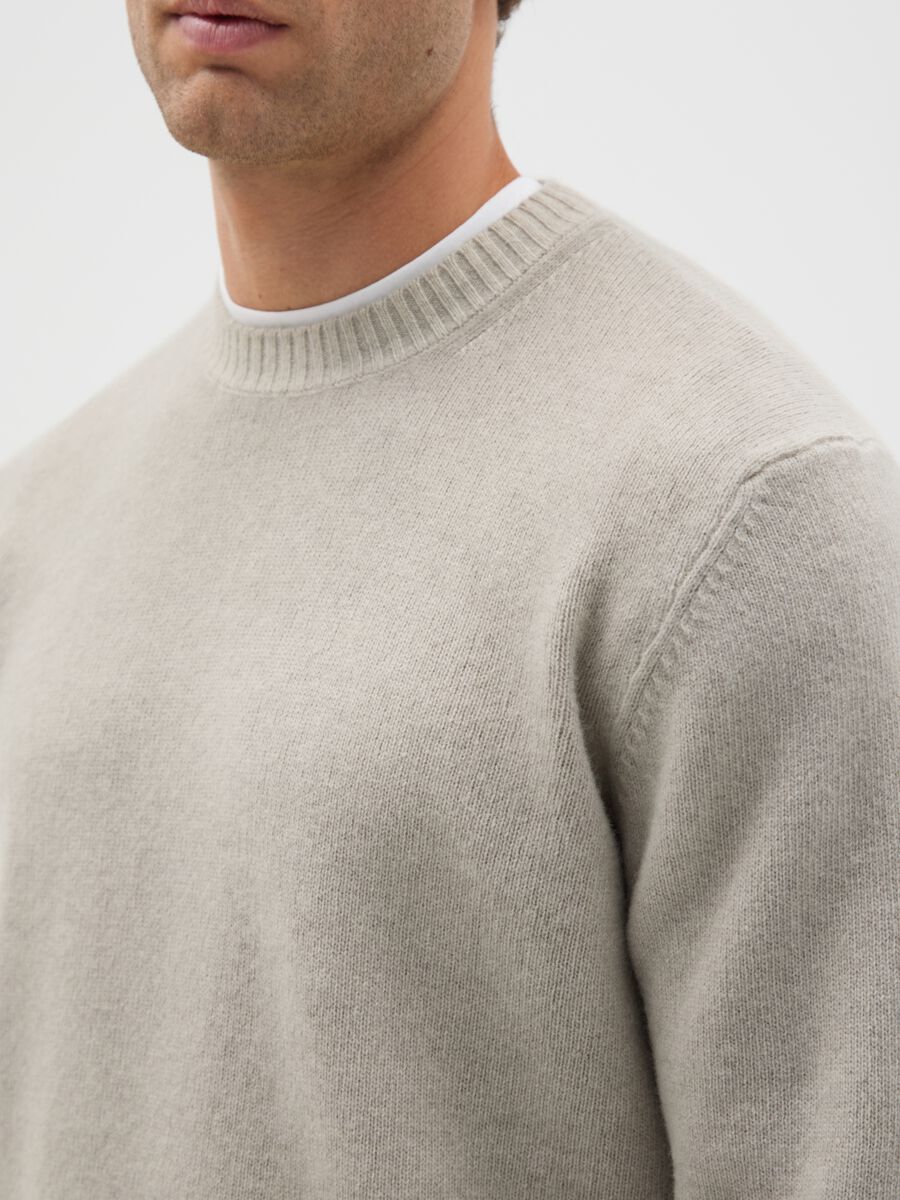 Regular fit blue-grey wool blend sweater_3
