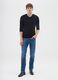 Blue denim stretch cotton slim fit jeans_0