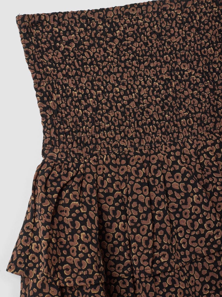 Gonna animalier marrone e nera con balze_2
