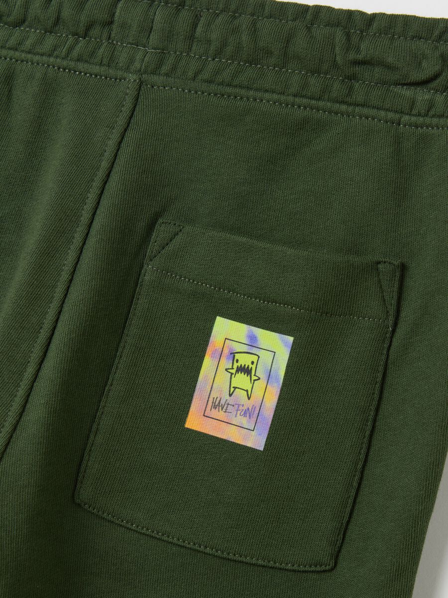 Cotton joggers with drawstring and print_3
