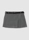 Grey Regular Fit Mini Skirt with Belt_4