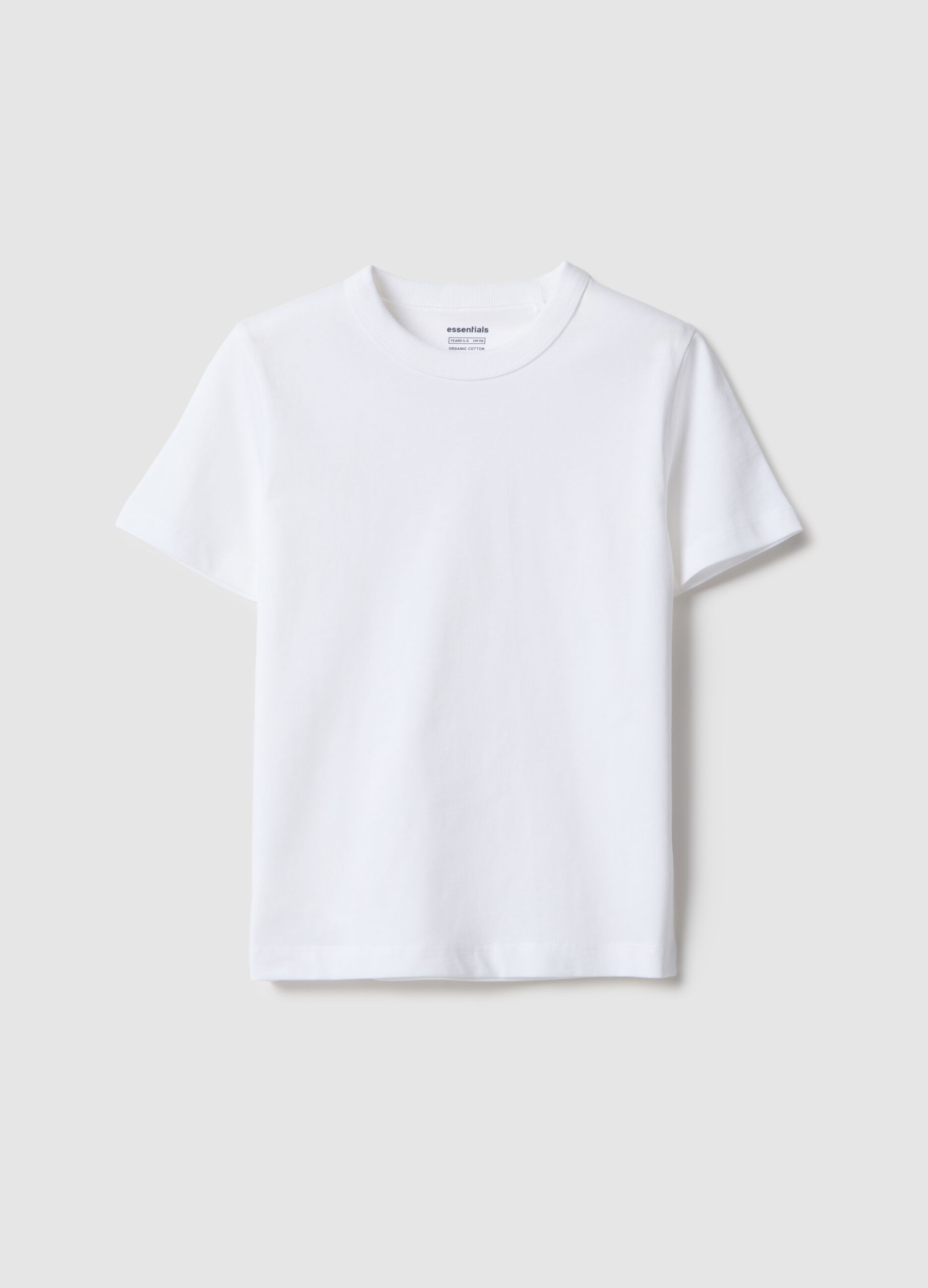 White children's crew neck t-shirt in pure cotton regular fit