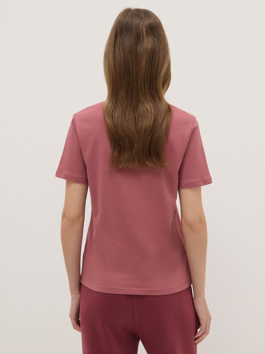 Pink pure cotton regular fit T-shirt_2