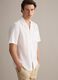 White linen-cotton blend shirt with bowling collar, regular fit_0