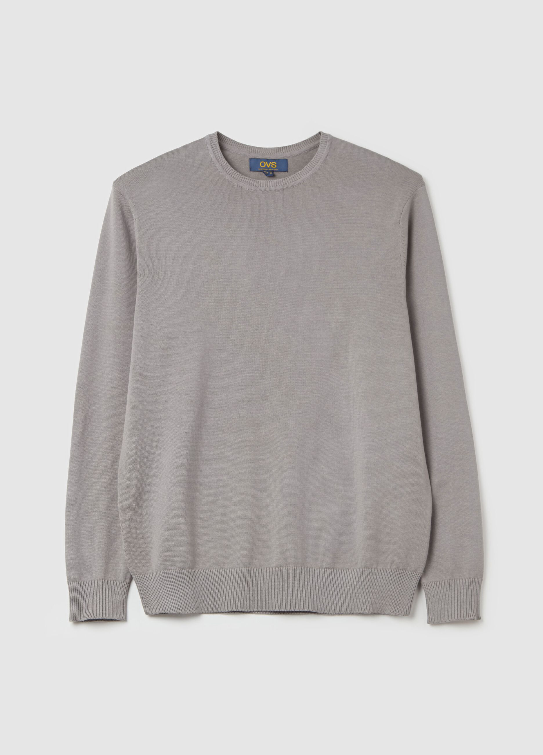Cotton pullover with round neck