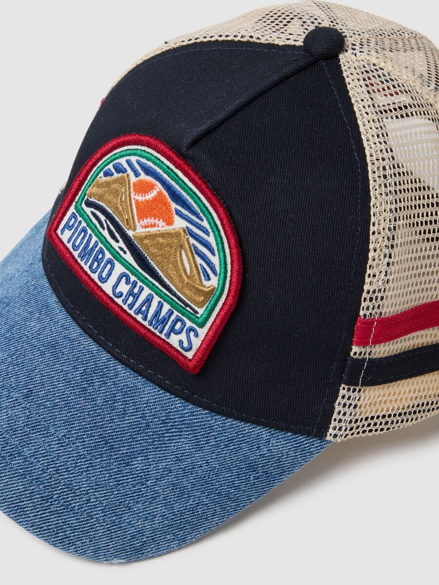 Cappello da baseball in puro cotone multicolor da bambino con rete_2