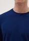 Blue long-sleeve T-shirt in pure cotton, regular fit_3