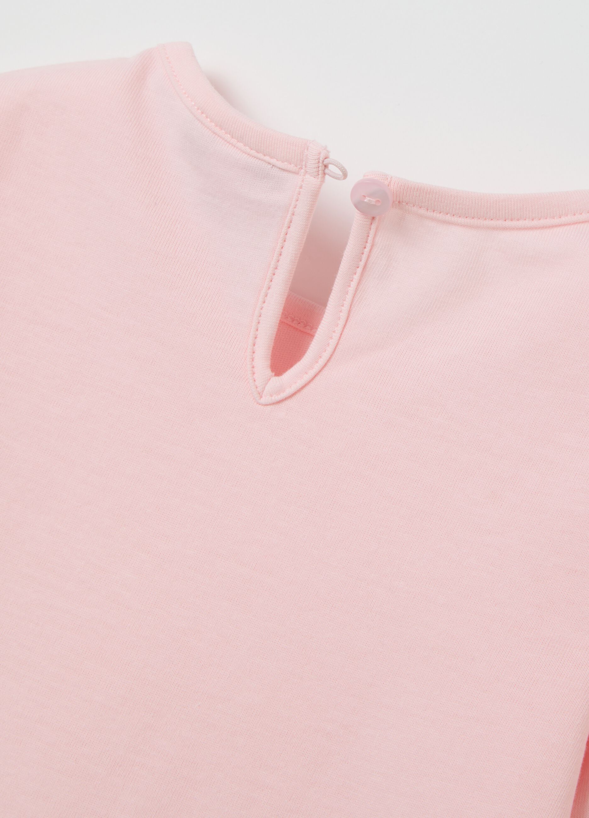 Pink cotton regular fit girls' shirt