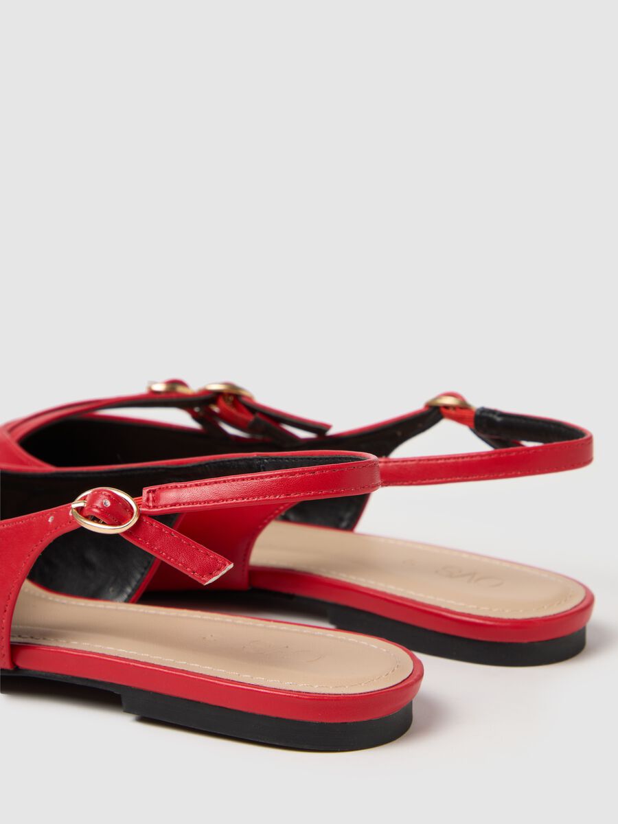Red Ballet Flats with Ovs Strap_1
