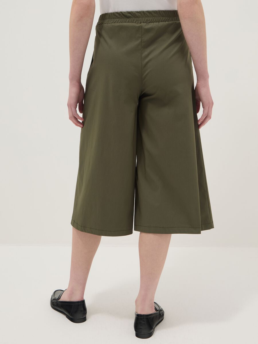 Regular fit green stretch viscose blend jogger trousers_2