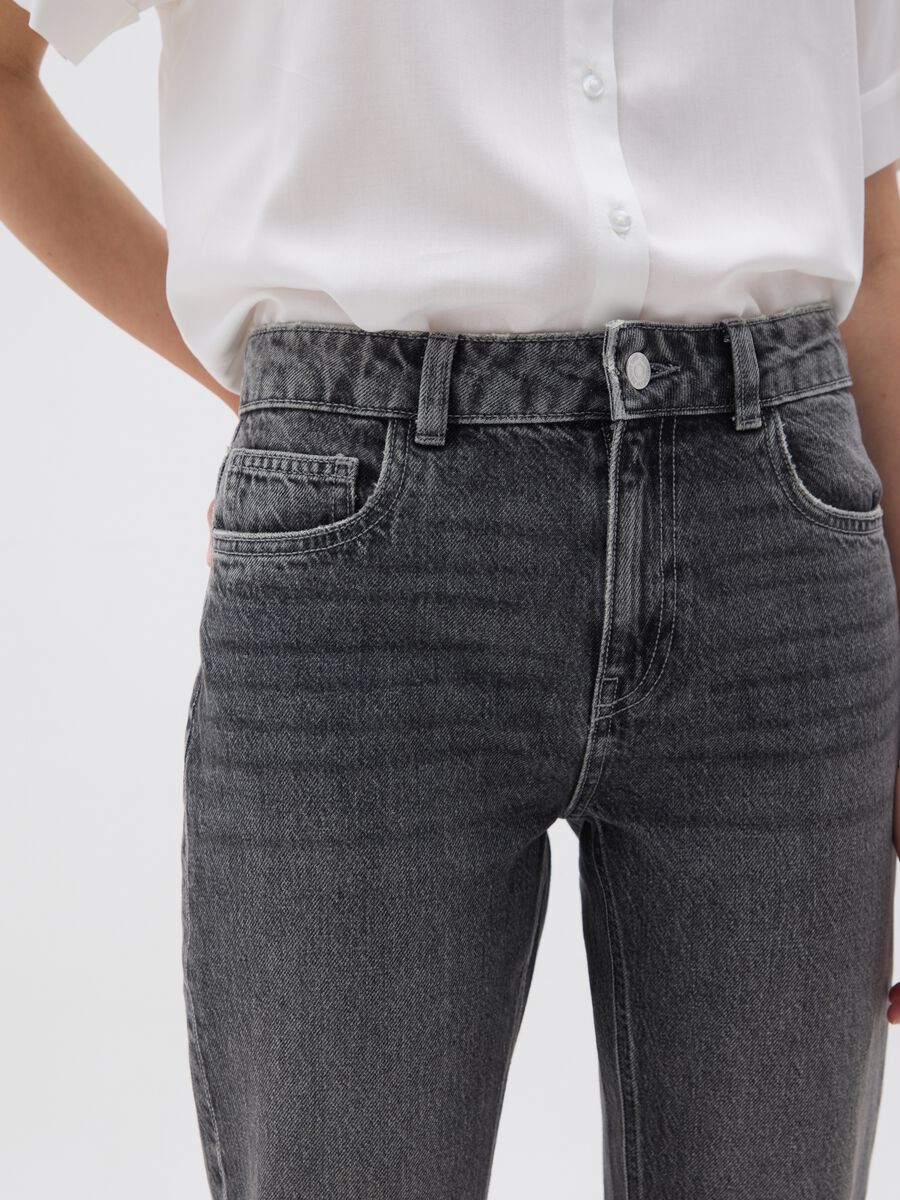 Jeans da donna in puro cotone grigi regular fit_3
