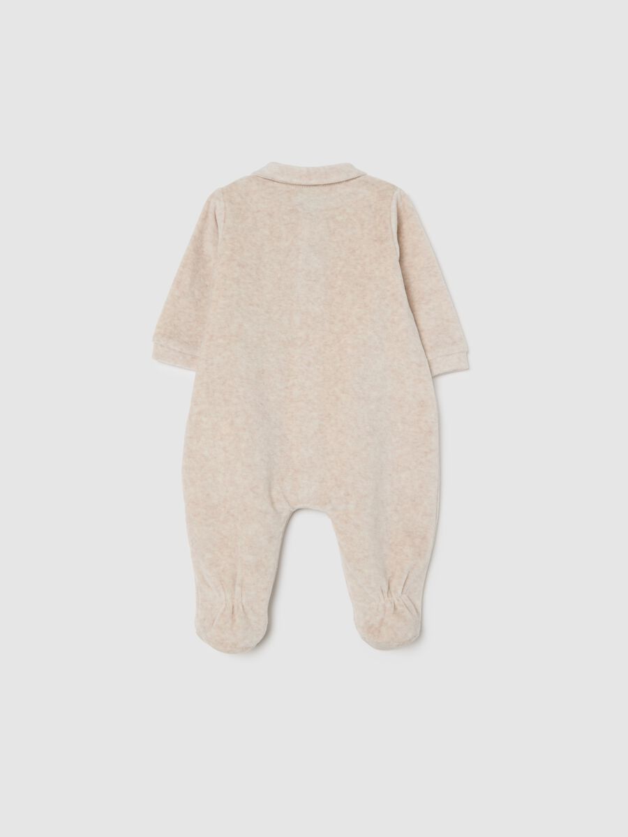 Beige Velour Onesie_1