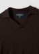 Brown viscose-blend V-neck polo with collar, regular fit_1