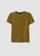 Green fitted short-sleeve stretch cotton T-shirt_4