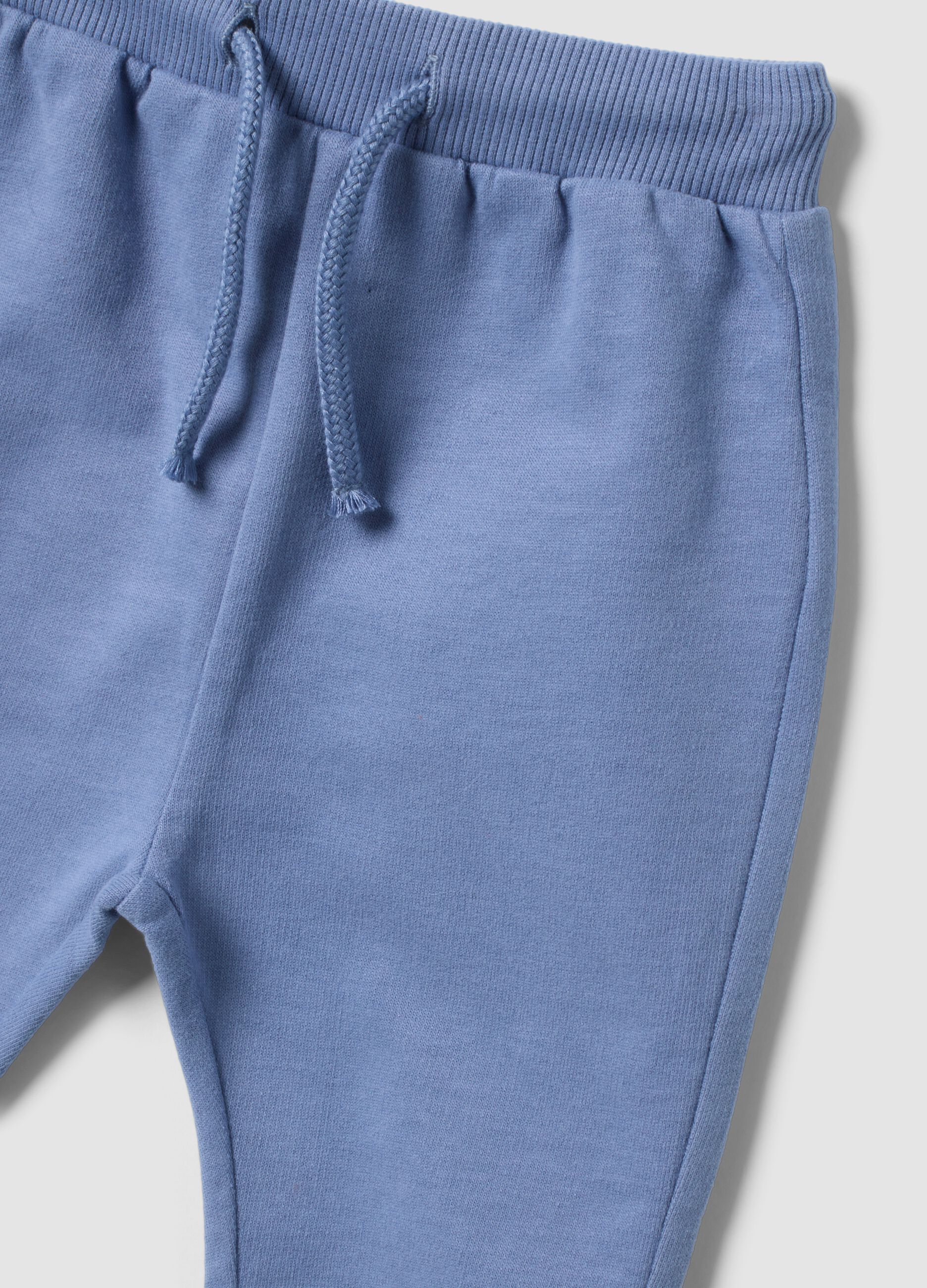 Blue organic cotton sweatshirt and joggers set for baby