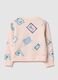 Felpa in puro cotone rosa da bambina regular fit con stampa_1