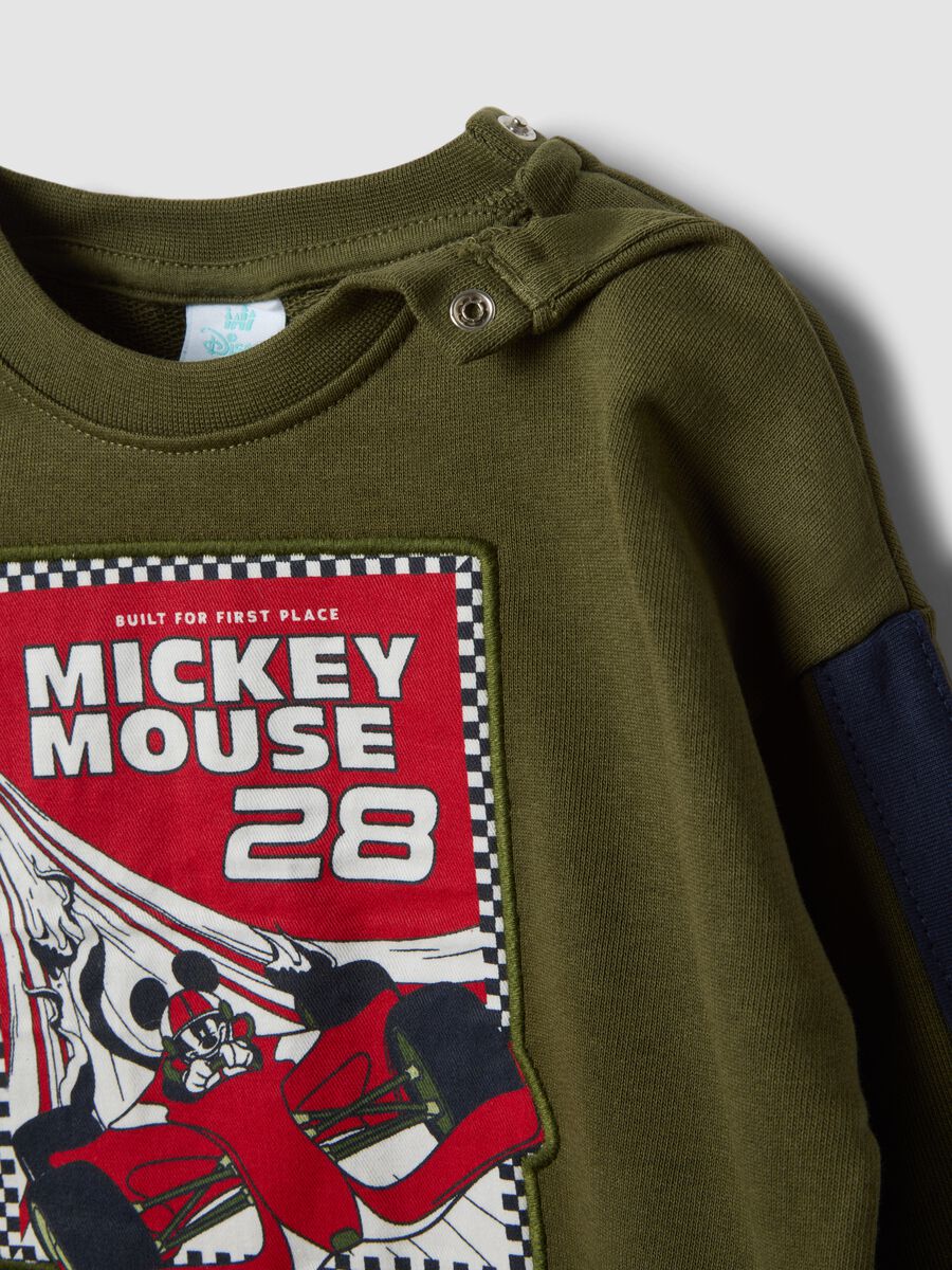 Completo jogging verde in puro cotone con stampa Mickey_2