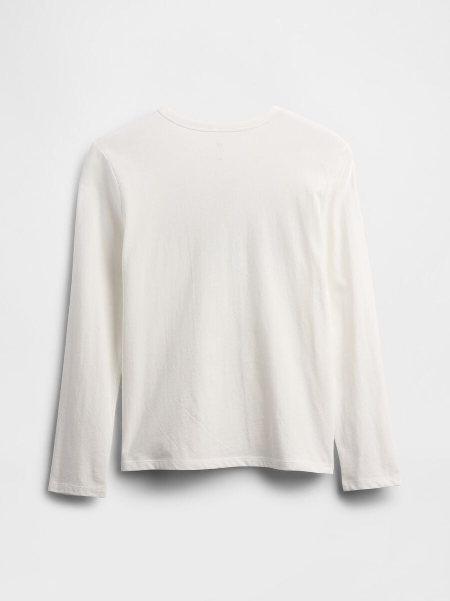 T-shirt bianca in puro cotone con logo GAP_1