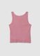 Pink ribbed cotton and viscose blend henley vest_1