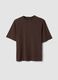 Brown pure cotton short-sleeve T-shirt_0