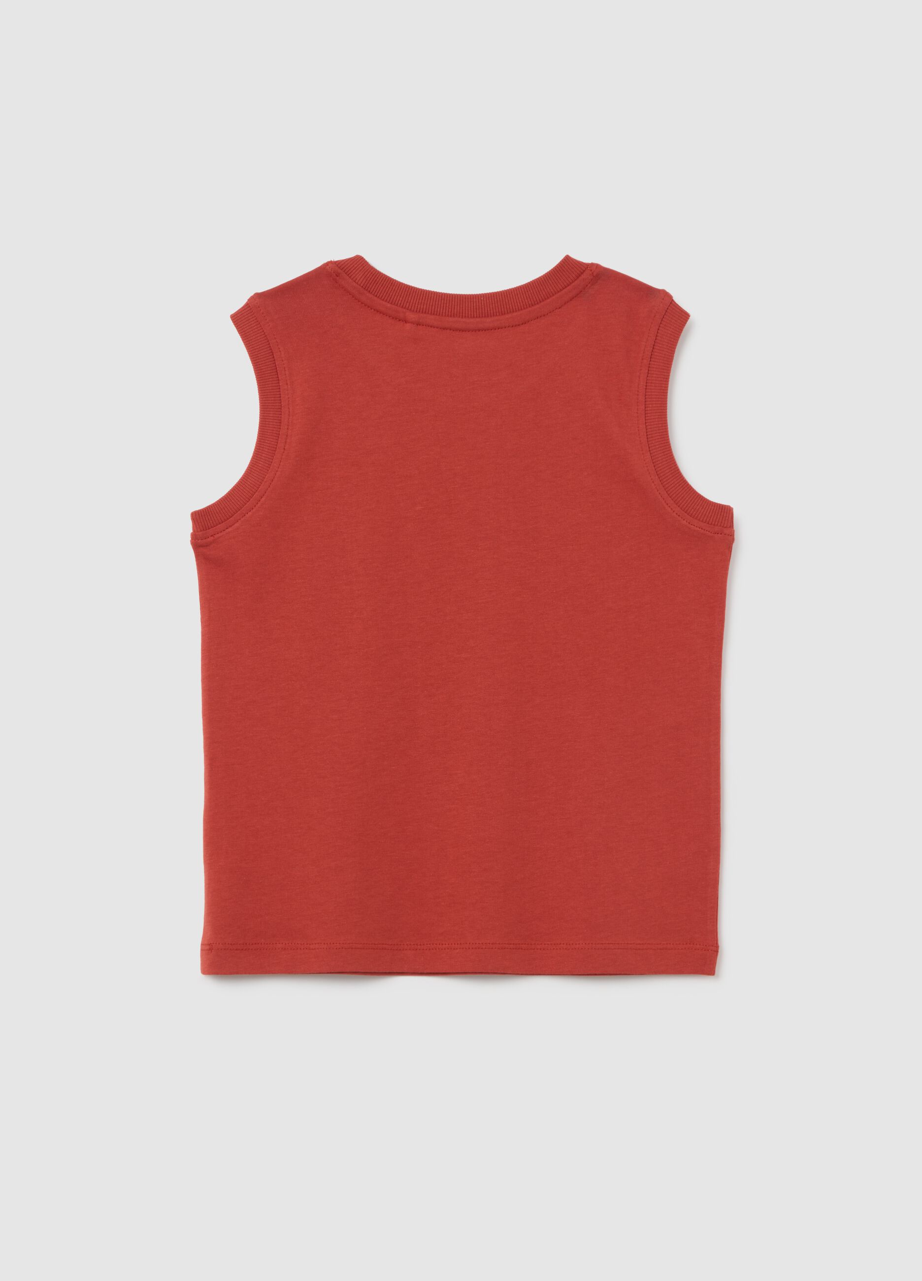 Canotta da bambino in puro cotone rossa regular fit