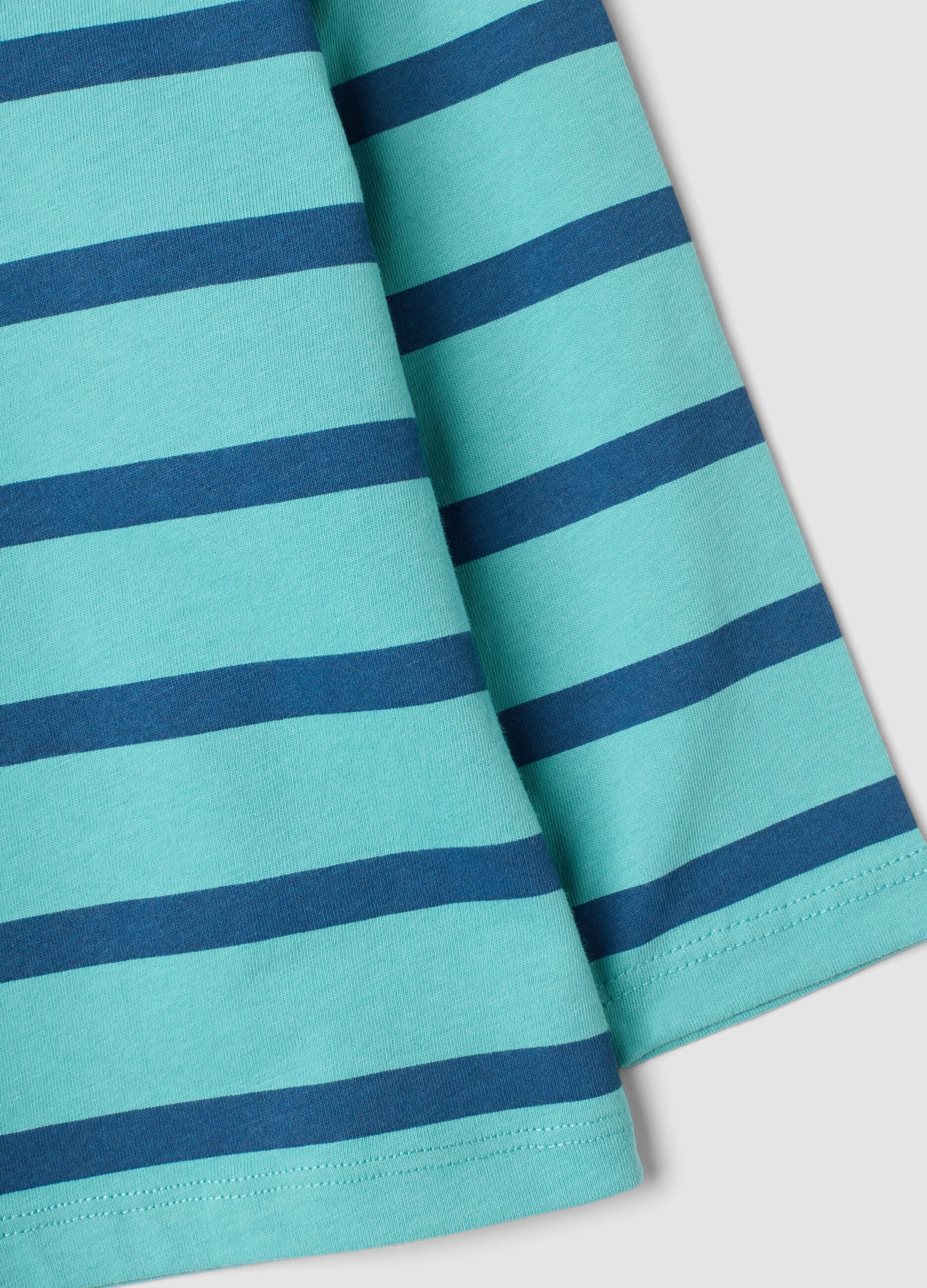 Oversized multicolour striped T-shirt in pure organic cotton for boys
