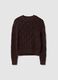 Brown regular fit cotton-blend jumper with a knitted pattern_4