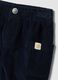 Pantaloni cargo blu a coste in puro cotone con vita elasticizzata_2