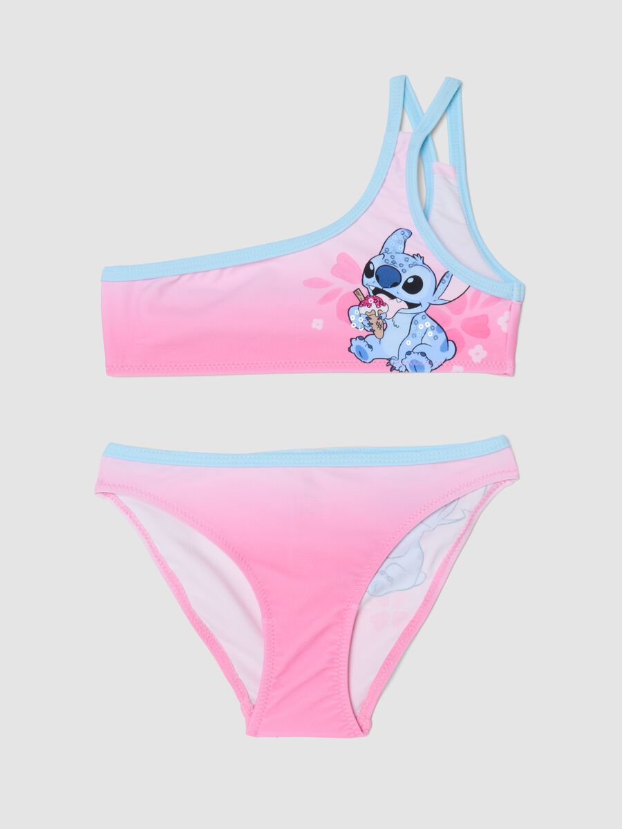 Pink stretch Stitch print bikini_0