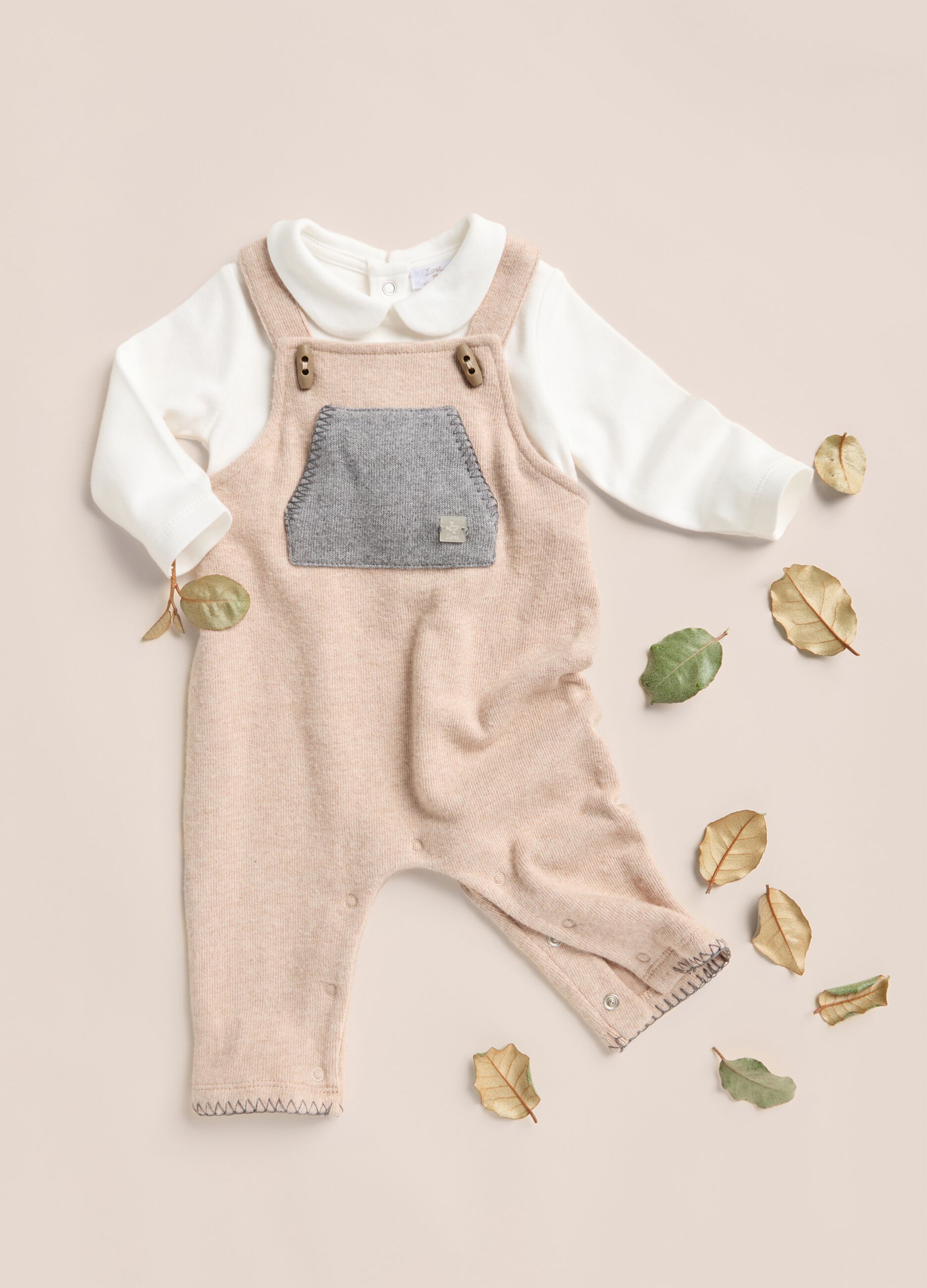 IANA dungaree onesie in warm cotton