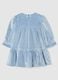 Baby girl velour blue regular fit dress with embroidered heart_1