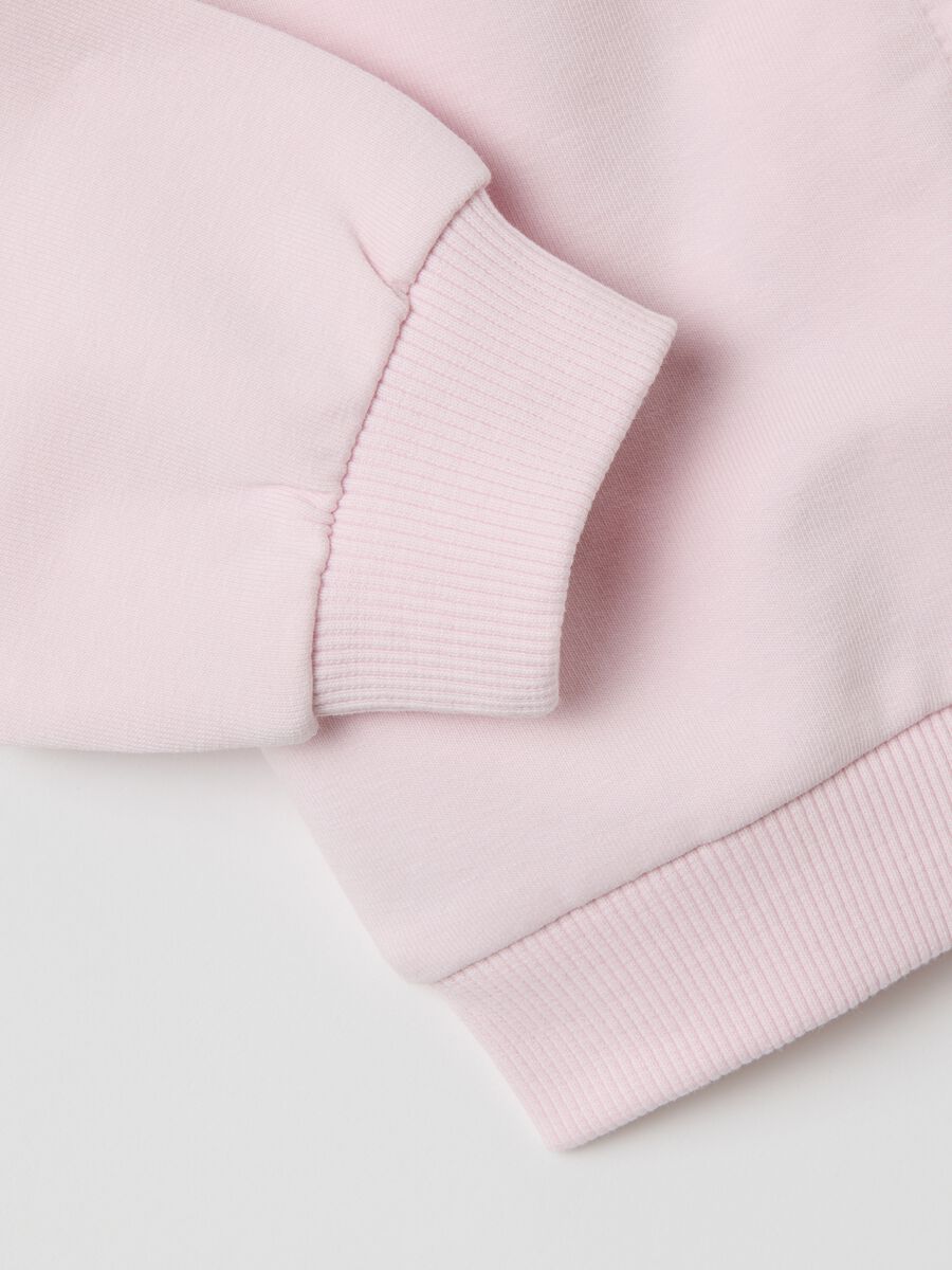 Girl's pink cotton jacket regular fit_3