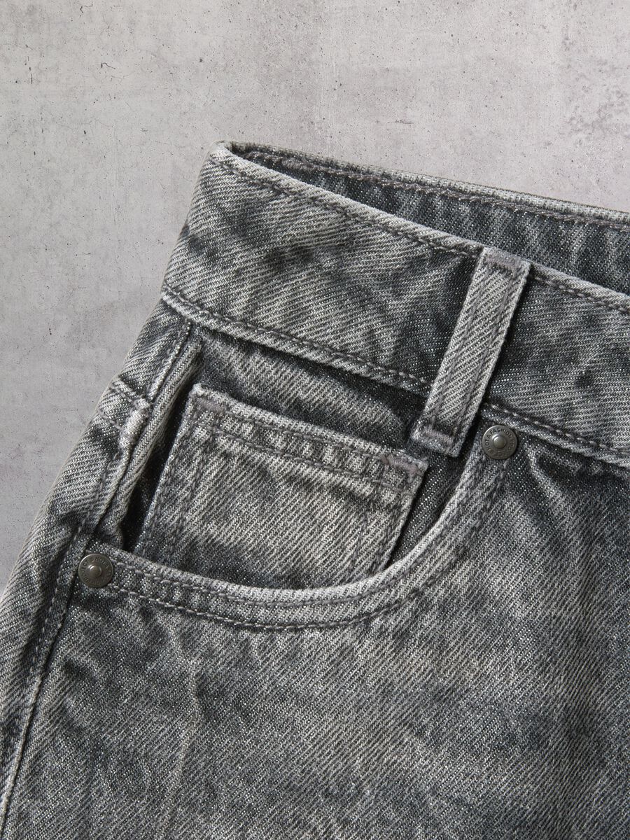 Washed Grey Mini Denim Skirt_6
