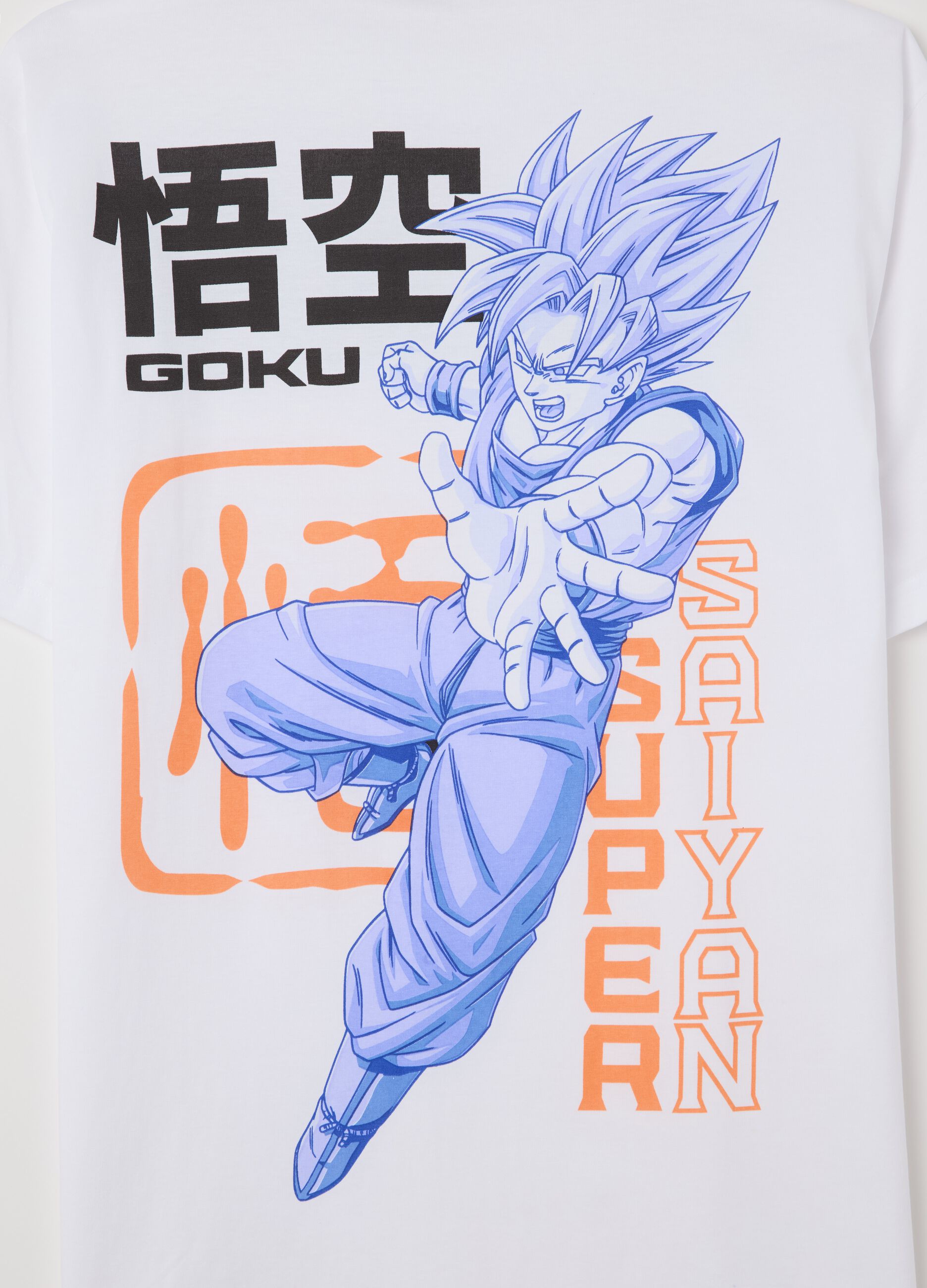 White T-shirt with Goku Super Sayan print