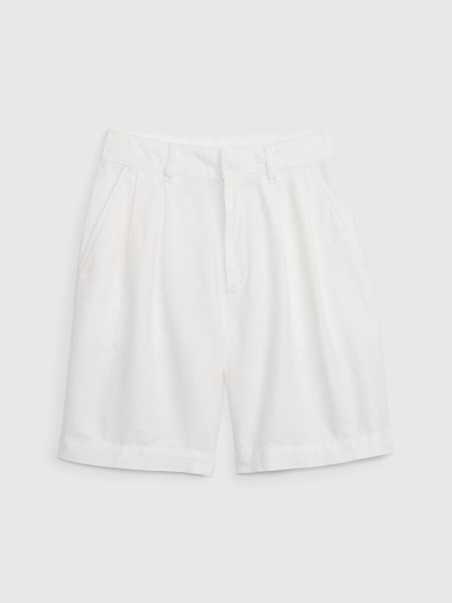 Bermuda shorts in linen and cotton with darts_5
