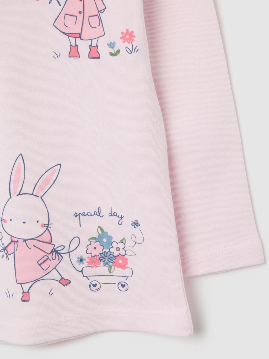 Girls' regular fit pink pure cotton t-shirt_2