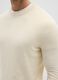 Beige cotton blend crewneck sweater in regular fit_3