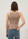 Beige viscose blend fitted tank top_1