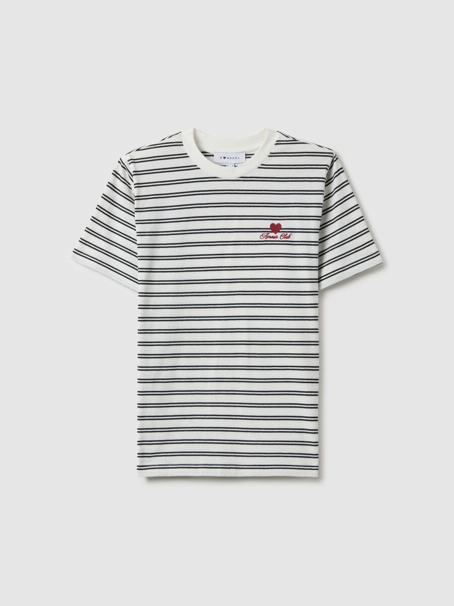 Multicolour striped pure cotton t-shirt regular fit_4