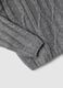 Grey crew neck sweater regular fit with cable knit_5
