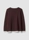 Dark brown regular-fit viscose-blend jumper with contrasting trim_2