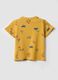 Yellow pure organic cotton boys&rsquo; T-shirt with car print_1