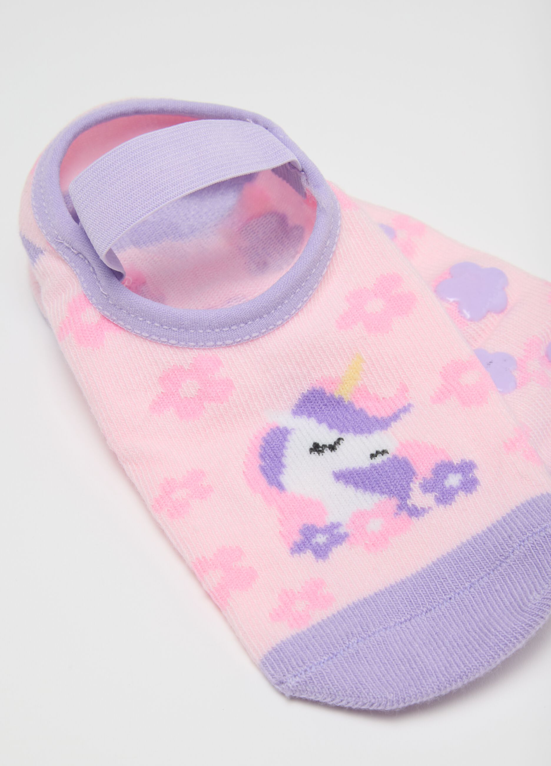 Girls' Non-slip Multicoloured Cotton Stretch Socks