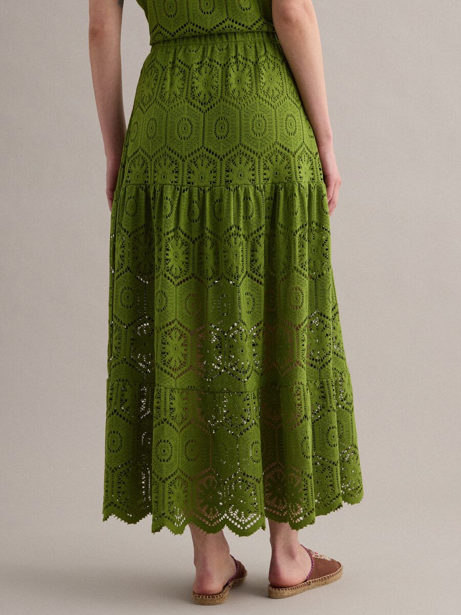 Green maxi skirt with elasticated waist_2