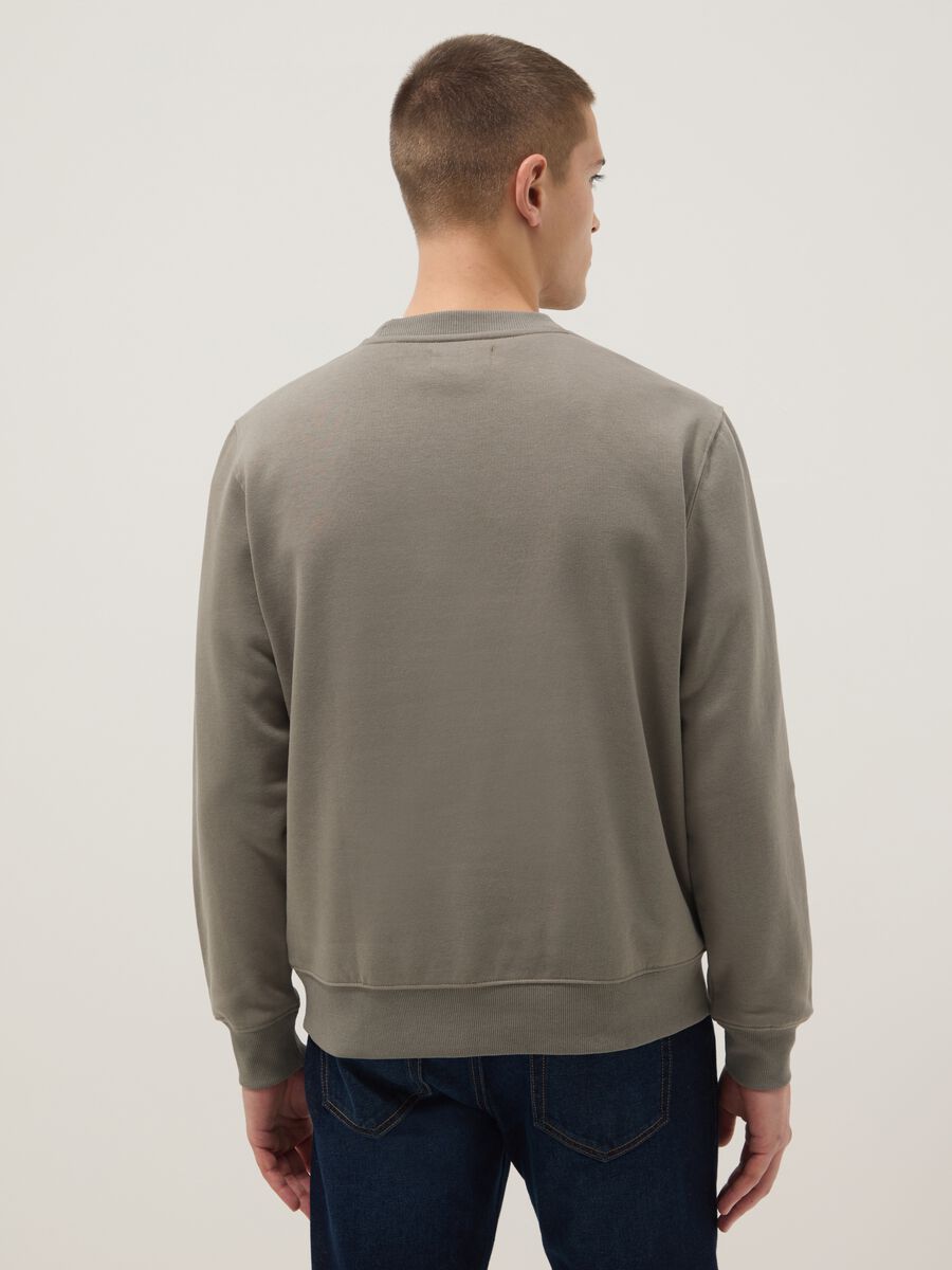 Regular fit grey cotton blend crewneck sweatshirt_2