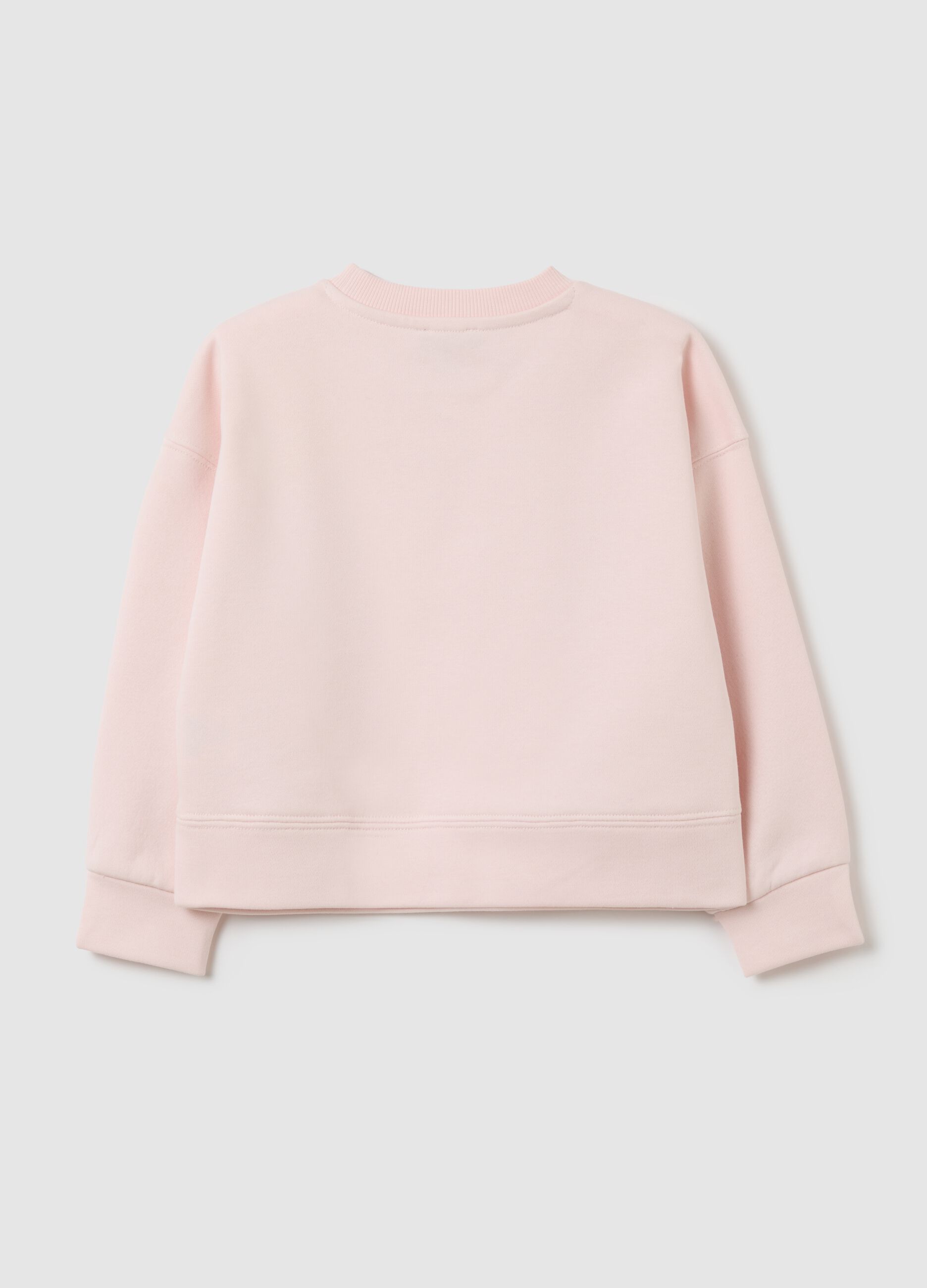 Girls' cotton blend pink sweatshirt with bow