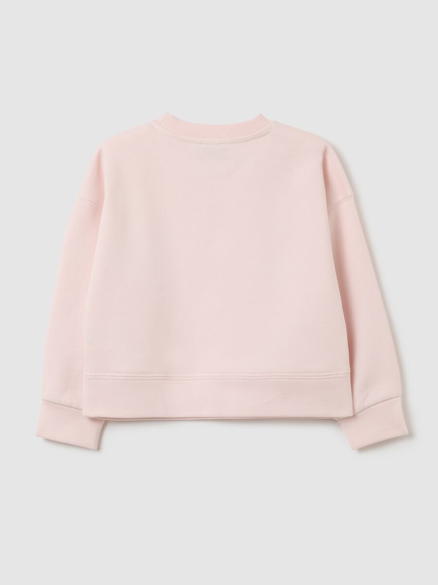 Girls' cotton blend pink sweatshirt with bow_1